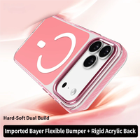 Coque de téléphone magnétique en acrylique antichoc, directement de l'usine, pour iPhone 12-17 Pro Max, compatible avec la charge sans fil, personnalisation du logo OEM ODM