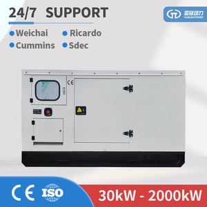 גנרטור דיזל נייד 30 קילוואט שקט עם התנעה אוטומטית, מורכב על גרור, עמיד בפני גשם ואבק לשימוש חירום חיצוני - Product Image 1