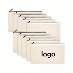 Sac cosmétique en toile réutilisable avec fermeture éclair, écologique, pour l'école, le bureau, les voyages, les crayons, le maquillage, en vrac, pour sublimation - Product Image 1