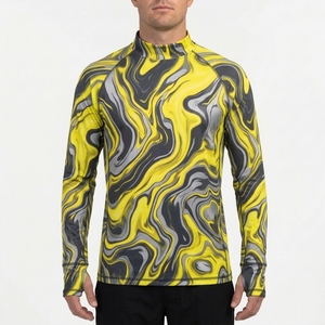 Camouflage <b>Long</b> <b>Sleeve</b> Fishing <b>Shirt</b> <b>Raglan</b> Mock Neck Slim Fit Lightweight <b>T</b>-<b>Shirt</b> UPF 50+ Fishing wear <b>shirts</b> customized design - Product Image 5