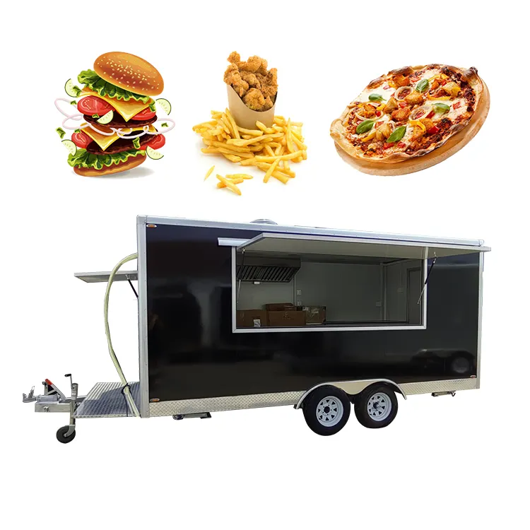 16.4ft di động thực phẩm Xe tải bánh thực phẩm Giỏ hàng nhượng Bộ TACO Trailer với đầy đủ nhà bếp lò sâu Fryer nướng bếp