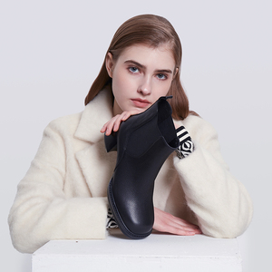 Botines Chelsea de Mujer Hechos a Mano, Cómodos, con Suela Gruesa, Tacón Cuadrado y Punta Cuadrada, de Cuero - Product Image 2