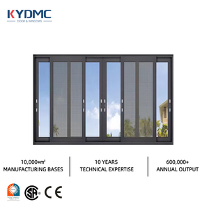 Fenêtre coulissante résidentielle américaine NFRC à trois rails, en alliage d'aluminium, <span class=keywords><strong>double</strong></span> <span class=keywords><strong>vitrage</strong></span>, cadre noir. - Product Image 1