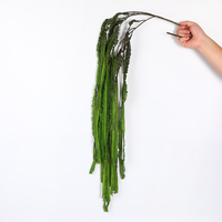 Bandes de plantes artificielles suspendues, écologiques, durables, en plastique fin, longues, droites, brins d'herbe verte, fausse verdure murale