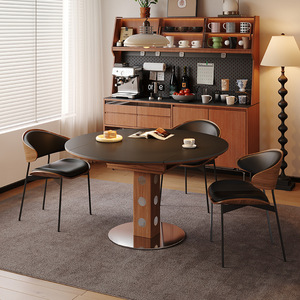 Modern Minimalist <strong>Dining</strong> <strong>Set</strong> with Walnut Chairs, Square <strong>Dining</strong> Table for <strong>Small</strong> Space, Nordic Style Kitchen Furniture - Product Image 3