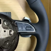 Setir Mobil Kulit Hitam Datar Tersedia untuk Audi TT RS A7 C7 2016 S3 S4 A3 A6 B9.5 8Y RS7 Q5 A5 Q7 8P C6 S5.