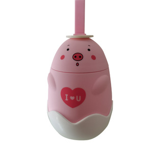 Kawaii Pink Pig Heart Glass Water Cup With Silicone Handle Portable Straight Drink <b>Mug</b> Custom Logo Student Advertising Gift Cup - Product Image 1