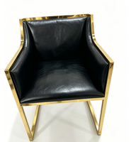 Fauteuil en cuir PU blanc avec structure en acier inoxydable doré, chaise de banquet de luxe pour hôtel, idéal pour les mariages, vente en gros et location