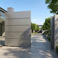 Portail coulissant automatique en acier moderne et durable, design pour villas et hôtels en Californie avec finition thermolaquée