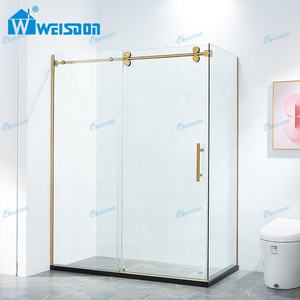 Oem Odm 8Mm Gehard Glas Frameloze Schuifdeur Roestvrijstalen Badkamer Doucheruimte - Product Image 2
