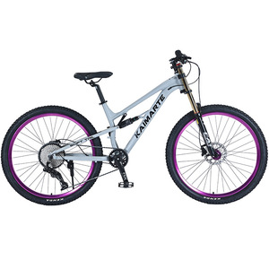 Vélo de montagne tout-terrain 27,5/26 pouces avec fourche à ressort hydraulique en aluminium, suspension souple, absorption des chocs, 12 vitesses, capacité de charge 120 kg, suspension souple 120 Ri - Product Image 2