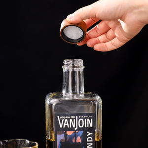 Botella Cuadrada de Licor de 750 ml, Botella de Vidrio de 75 cl para Ginebra, Whisky, Vino, Vodka, Brandy, <span class=keywords><strong>Ron</strong></span> - Product Image 4