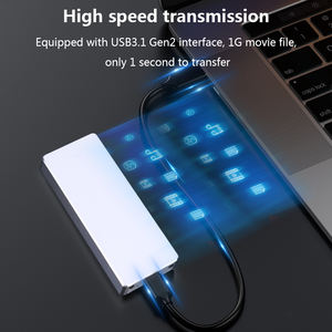 Casing SSD TISHRIC M2 <span class=keywords><strong>M</strong></span>.2 Nvme SATA, Enclosure SSD NVME SATA Protokol Ganda 10Gbps USB 3.1 Gen2 USB C Mendukung Kunci <span class=keywords><strong>M</strong></span> dan B&<span class=keywords><strong>M</strong></span> - Product Image 4