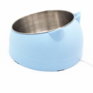 Comedero Doble de Acero Inoxidable para Perros y Gatos, Protección Cervical, Boca Oblicua, Recipiente para Comida Caliente, Forma Redondeada, Suministros para Animales Pequeños - Product Image 2