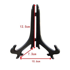 Support en plastique transparent/noir de 13 cm/5 po <span class=keywords><strong>pour</strong></span> assiettes/cadres <span class=keywords><strong>photo</strong></span> – Présentoir d'art - Product Image 1