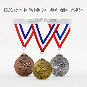 เหรียญรางวัลการแข่งขันคาราเต้และมวยแบบสปอตออน พร้อมเคลือบผิวแบบโบราณ ผลิตจากสังกะสีหล่อขึ้นรูป - Product Image 2