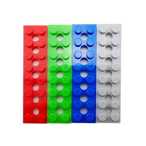 2024 neue lieferung DIY pädagogische Plastik Bausteine für Kinder Platte 2 × 8 mit 7 Löchern Spielzeugziegel Nr. 3738