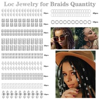 Nouveaux Anneaux de Tresse 290 Pièces/Set Bijoux de Cheveux pour Dreadlocks Accessoires de Cheveux Breloques