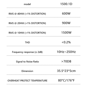 Amplificateur de <span class=keywords><strong>voiture</strong></span> monobloc de style brésilien Berman 1500W classe D avec radiateur, amplificateur de subwoofer haute puissance, crossover OEM ODM - Product Image 2