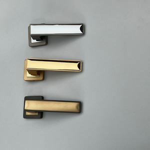 Manija de puerta de baño de doble cara de estilo industrial, placa de acero de aleación de Zinc al por mayor con privacidad negra para hoteles - Product Image 2