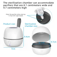 Boîte de désinfection UV multifonctionnelle en plastique personnalisée pour l'hygiène buccale, lumière UV rechargeable, stérilisateur de sucettes mini portable