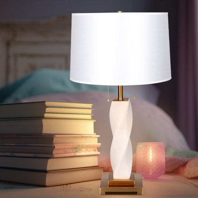 BGST Contemporary Marble Table Lamp Nordic Bedroom Personality Creative LED Decoration Desk Light Modern Bedside Table Lamp