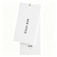 Étiquettes suspendues rectangulaires personnalisées avec trous pré-perforés pour la fixation d'une ficelle, impression de logo, étiquettes de prix pour vêtements, étiquettes en papier personnalisées