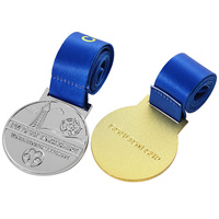 Médailles en gros personnalisées, estampées à chaud, plaquées or et argent, médailles sportives en alliage de zinc, rondes, avec logo et lettres, pour le football