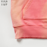 Sweat-shirts à capuche OEM 400GSM 100% coton de haute qualité, jaunes et roses, effet dip-dye