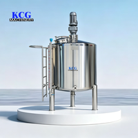 Cuve de mélange en acier inoxydable 304 de qualité alimentaire avec agitateur, rampes d'accès étagées et moteur de 2 kW pour le mélange d'aliments et de boissons