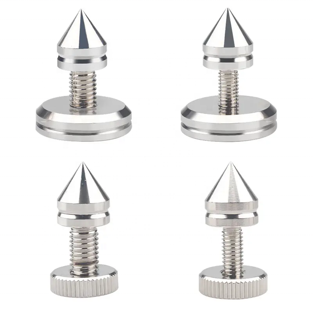 RASANTEK HIFI Audio Stainless Steel 304 Chrome Plated CD Amplifier Audio Stand Speaker Isolation Spike Feets for Speaker