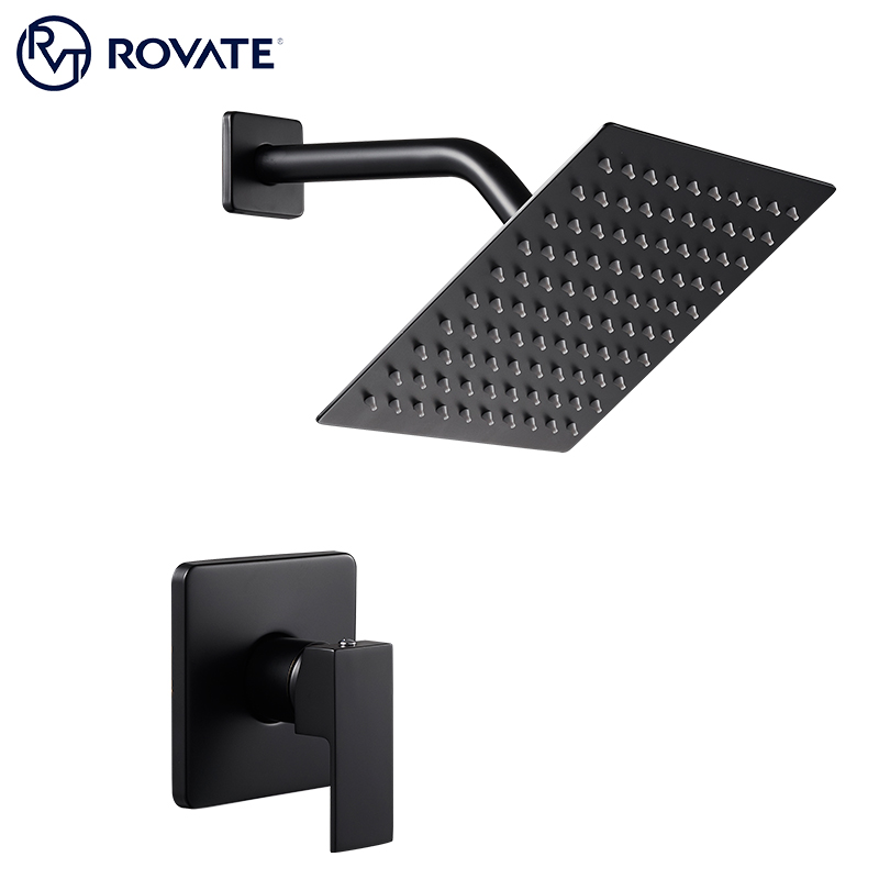 ROVATE New Design Bathroom Single Function Shower Pressure Balance Valve Faucet Concealed Shower Set