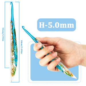 Grandes aiguilles à Crochet énormes crochets crochet en cristal transparent coloré crochet pour fil à crocheter gros fil bricolage artisanat - Product Image 4