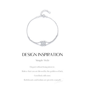 S925 Silver Women's Chain <b>Bracelet</b> With Round Diamond Flower Design Minimalist Everyday Wear Jewelry - Product Image 6