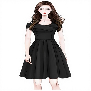 ชุดเดรสทรงเอ คอวี ผ้าธรรมชาติ ระบายอากาศได้ดี ความยาวคลุมเข่า สไตล์ลำลองสำหรับผู้หญิง ฤดูร้อน ดีไซน์เก๋ไก๋ ปรับแต่งได้ตามต้องการ - Product Image 4