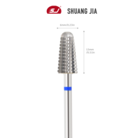 Forets coniques SHUANGJIA 13 mm à coupe droite en carbure de tungstène professionnels certifiés ISO/CE pour le retrait des ongles et la manucure gel souple