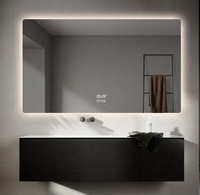 Miroir LED tactile à bords irréguliers, lumière multicolore réglable, design Art Déco mural pour la décoration de mariage et de la maison
