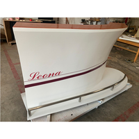 Comptoir de Bar en forme de bateau en bois, éclairage Led rvb, Design moderne, rétro, étagères murales à l'arrière, 1 pièce