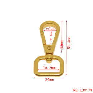Kait jepret putar kualitas tinggi 19mm cincin pegas logam emas antik gesper klip Lobster tas tangan gesper tali perangkat keras - Product Image 4