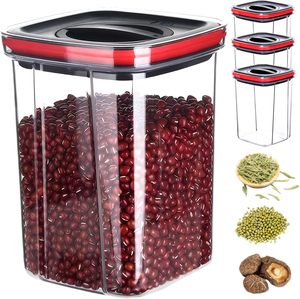 Kitchen Large Capacity Airtight Cereal Organizer PET Plastic Dry Food <b>Storage</b> Container with Lid Injection-Molded - Product Image 1