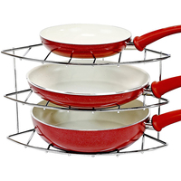 Rak Piring Kabinet Dapur Besar 3 Tingkat, Rak Piring Penyimpanan Logam