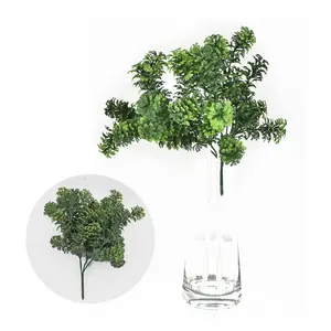 Hoge Kwaliteit 25Cm Vuur Uv Resistente Kunstmatige Struiken Tropisch Plastic Gras Muur Decoratieve Plant Terras Huis Kunstmatige Plant