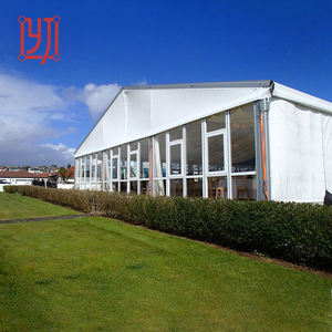 Tente de réception extérieure en aluminium 5x10 avec structure en PVC et parois vitrées pour mariages et événements hivernaux - Product Image 5