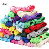 Personnalisé 50-200cm Longueur Chaussures Lacets 8mm Large Polyester 29 Couleurs Ruban Chaussures Bandes De Dentelle Corde Épaisse Lacets Avec Sacs