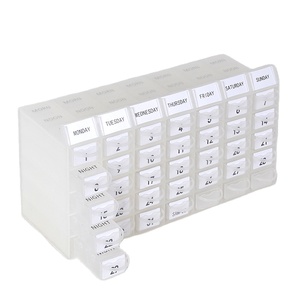 BPA içermeyen plastik 30 izgaralar temizle medisine saklama kutusu takvim hap saklama kutusu 7 gün ve 4 kez hap saklama kutusu haftalık hap kutusu - Product Image 2