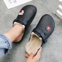 Chaussons d'hiver pour hommes en EVA, chauds, imperméables, antidérapants, doublure en coton, semelle épaisse, en peluche