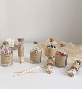 Tazza di candela profumata con bottiglia di fiammifero, contenitore di vetro con abbinamenti creativi Vintage da 10 cm, fiammiferi profumati - Product Image 5