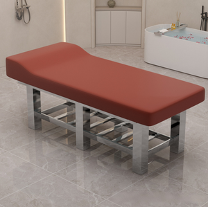 Table de massage moderne rembourrée, canapé de thérapie avec cadre en acier inoxydable pour spa, salon, clinique - Product Image 1