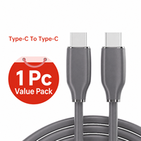 Kabel Silikon Cair Tipe C 60W PD Pengisian Cepat Kabel Data USB Dengan Selubung Fleksibel untuk Aksesoris Rumah dan Kantor