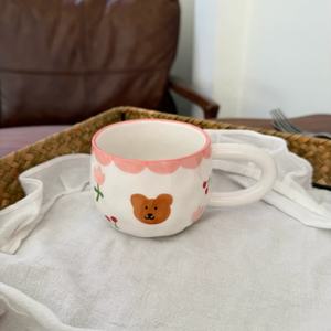 Taza de Café de Cerámica con Forma de Corazón de San Valentín y Plato, Juego de Taza y Platillo para Té de la Tarde, Oso Bonito para Regalo de San Valentín - Product Image 5